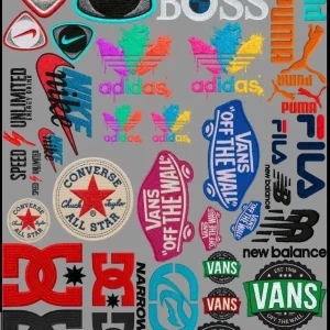 Lamina DTF Logos Marcas efecto bordado L015